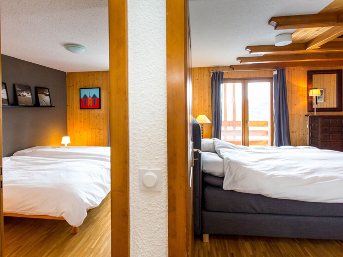 Bedroom 3, Apartment in La Tzoumaz Near Ski Slopes, Martigny