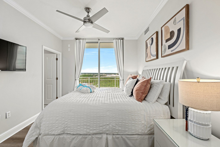 Bedroom 5, Luxury Beachfront Condo w/ 2 Balconies! Sleeps 8! Walk to Pier Park!, Bay