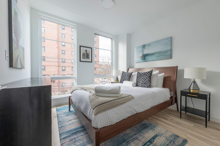 Bedroom 2, Sun-drenched 3BR Loft With Outdoor Space Near NYC, Hudson