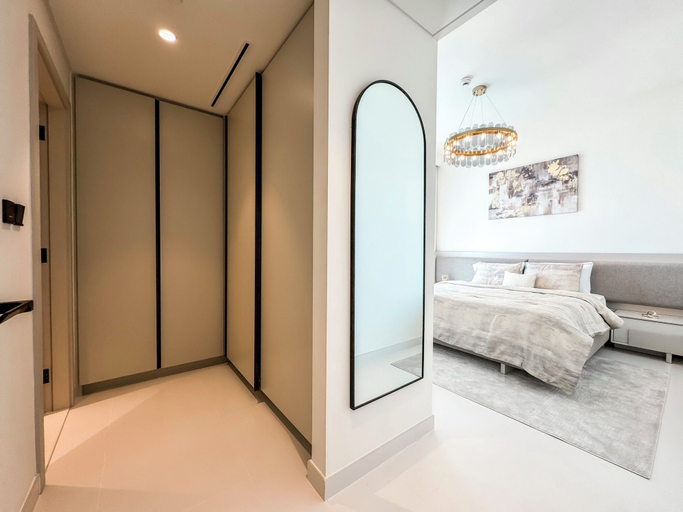 Bedroom, High floor Panoramic 2BR & Private Beach, Dubai