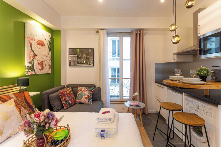 Private kitchen 4, Intimate Studio - 1br/2p - Sentier, Paris
