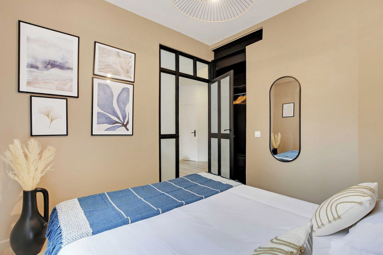 Bedroom 3, Charming 1-Bedroom Apartment in Vibrant , Paris