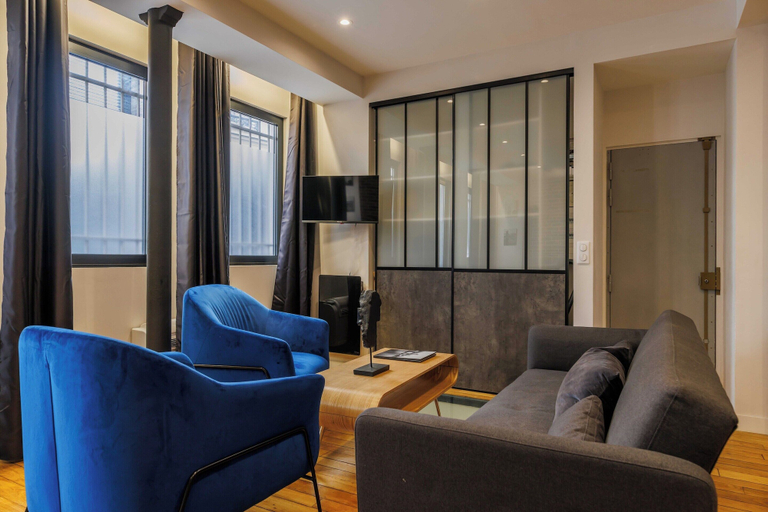Living area 5, Modern Apartment - 2br/6p - Saint-ambroise, Paris