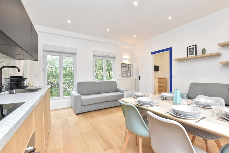 Private kitchen, Cosy Apartment - 1br/6p - Place Saint Fargeau, Paris