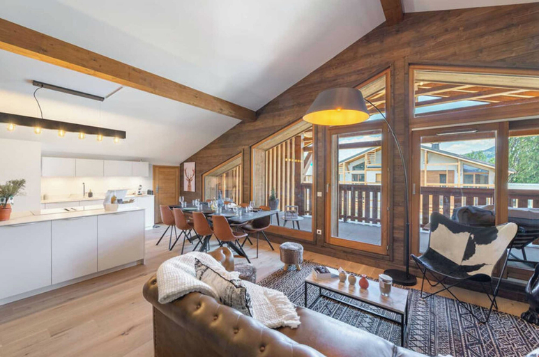 Living area 3, 4 Bedroom Duplex With Large Balcony and Parking, Haute-Savoie