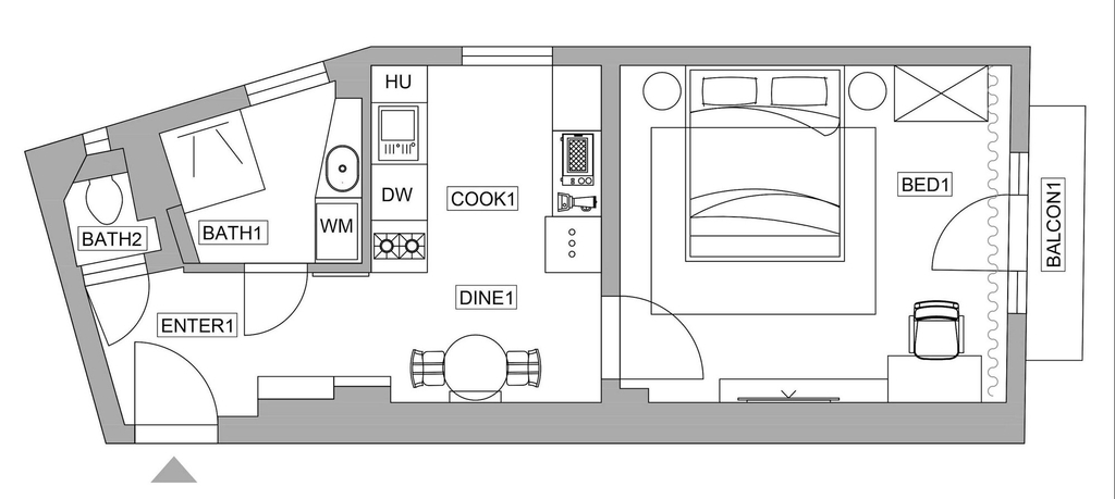 Room 3, Serene 1BR Apartment in University Square, Municipiul Bucuresti