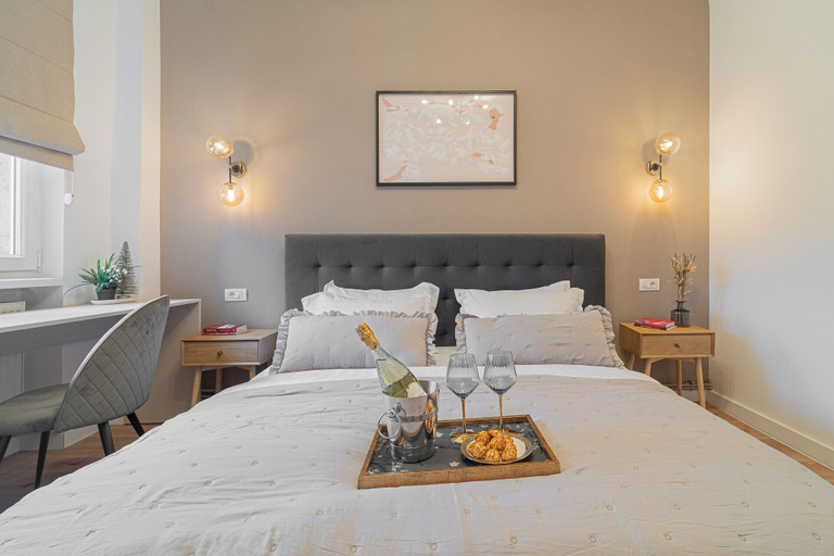 Bedroom 2, Loggia & Luxe 4BR Penthouse in Universitatii Area, Municipiul Bucuresti