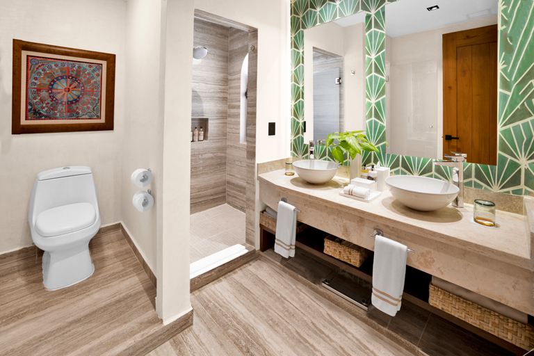 Bathroom 4, El Dorado Maroma, All & More Inclusive – Adults Only, Cozumel