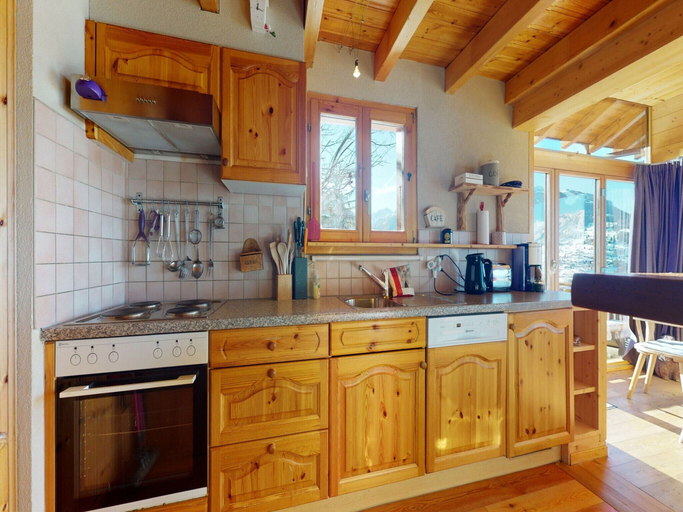 Private kitchen 5, Chalet in the Heart of Valley With Balcony, Conthey