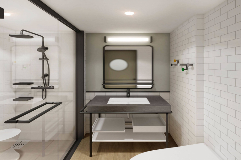 Bathroom 4, Moxy Kyoto, Kyoto