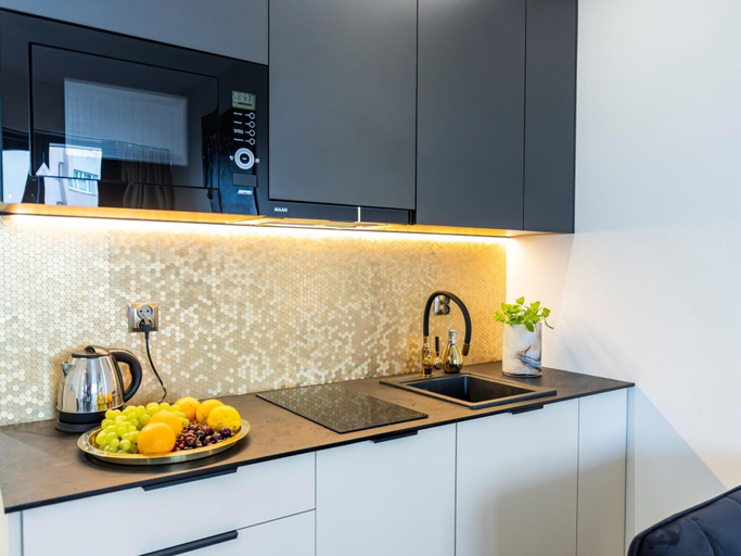 Private kitchen 3, Apartment in Szczecin With Pool and Terrace, Szczecin