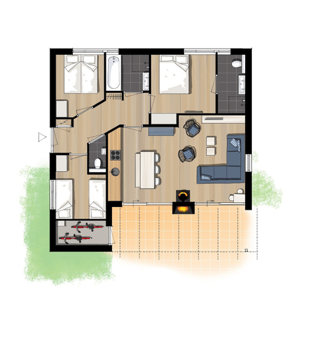 Living room 2, Beach Villa in North Holland With Patio, Zijpe