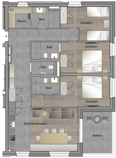 Floor plan, Nice Lodge With Balcony, Hermagor