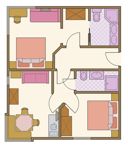 Floor plan, Ferienwohnung mit 2 Schlafzimmern fur 5 Personen, Kitzbühel