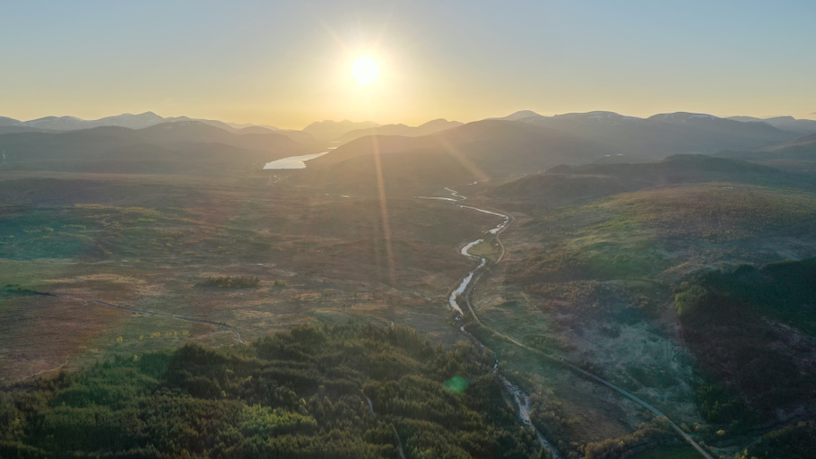 Aerial view, Highland River Retreat, Highland