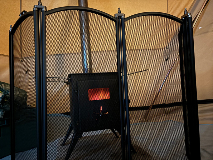 Fireplace 5, Cozy Hot Tent With Log Burner & Hot Tub Left Tent, Anglesey