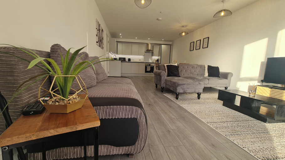 Living area 2, Modern City Apartment, Hertfordshire