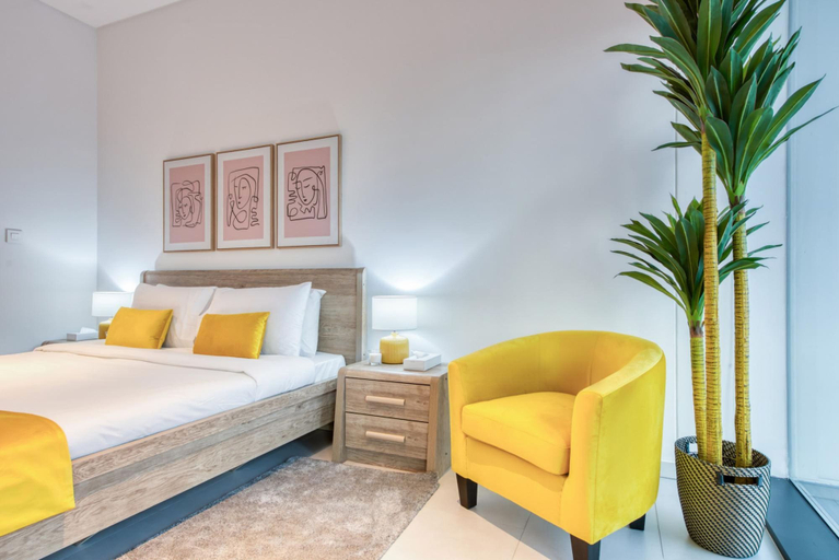 Bedroom 2, Stylish Studio w Dubai Canal Vw in Business Bay, Dubai