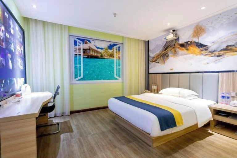 Bedroom 3, Wodun Chain Hotel Yulin Zhongyaogang, Yulin
