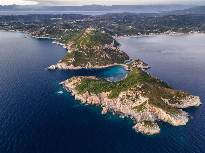 Aerial view 3, Art House Pagoi, Sleeps 6, Parking, Near The Beach, Ionian Islands