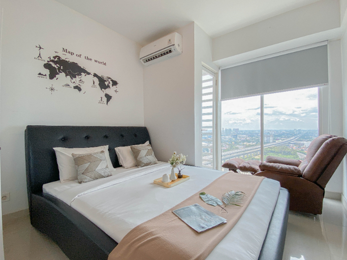 Homey 1BR without Living Room at Grand Kamala Lagoon Apartment By Travelio, Kota Bekasi