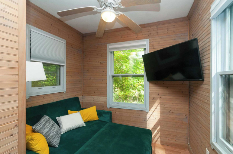 Bedroom 2, Firepit + Mountain Views A-frame in Fairview Honeycomb Hideaway by Avantstay, Buncombe