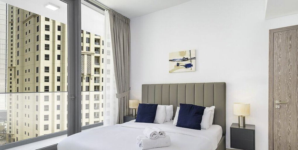 Bedroom, LUX Contemporary Suite Marina View 6, Dubai
