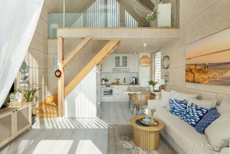 Living room, Comfortable House With, Whirlpool Bathtub Wrzosowo, Kamień