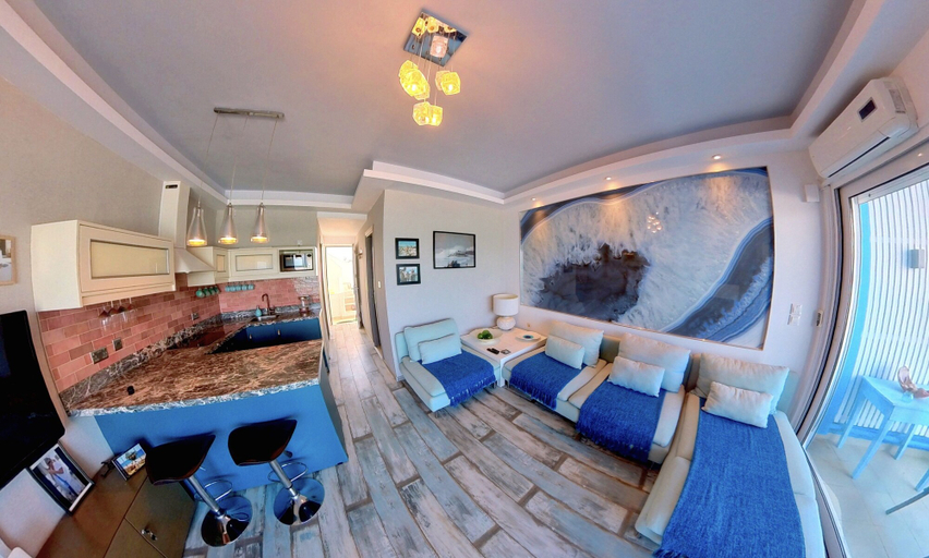 Living area 5, Deluxe Beach Apartment- Sleeps 2 & Private Terrace, South Aegean