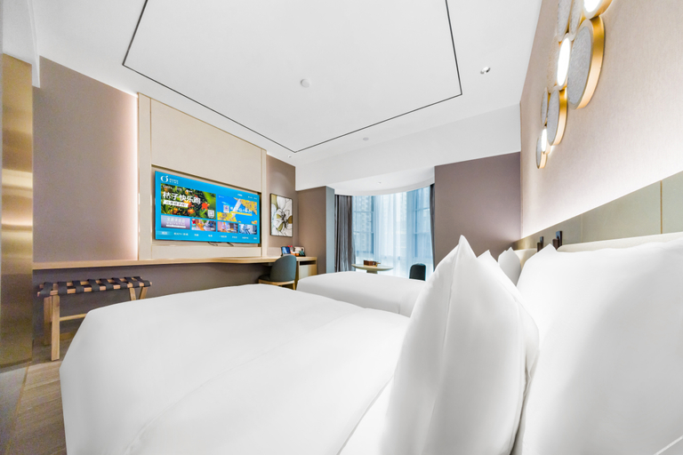 Bedroom 2, Orange Hotel Zhuhai Qinglv Middle Road Sun Moon Shell Seaview, Zhuhai