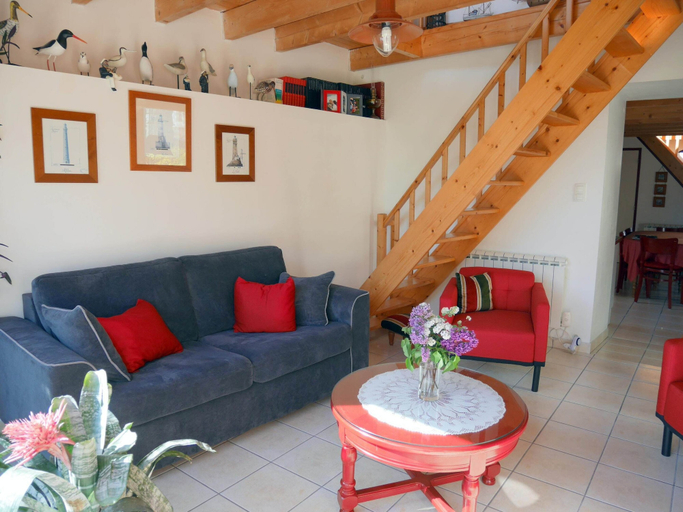 Living room 3, Stone House in Lilia Near Ile Vierge Lighthouse, Finistère