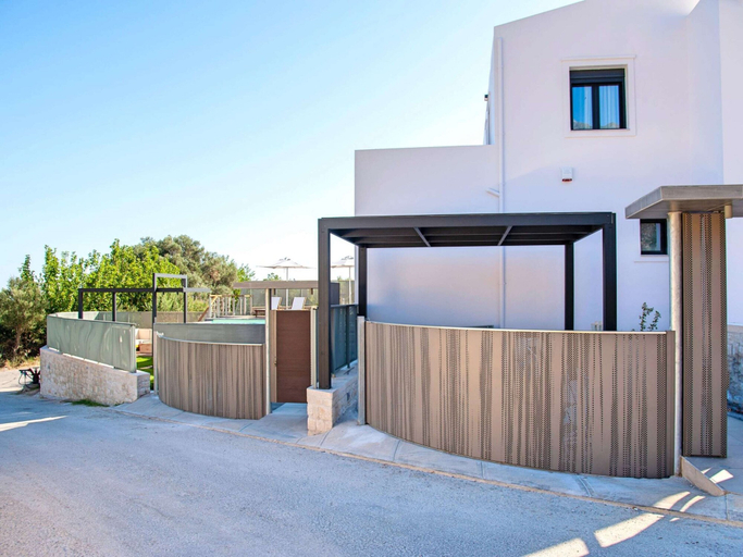 Exterior & Views, 2 New Villas Next Each Other, Pool, Rent Separately or Together at Kournas Lake, Crete