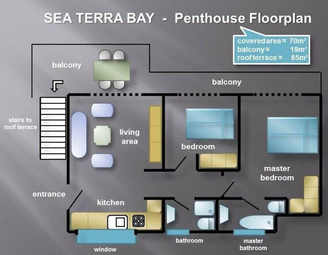 Floor plan, Stunning Rooftop Terrace Between sea and Mountains
