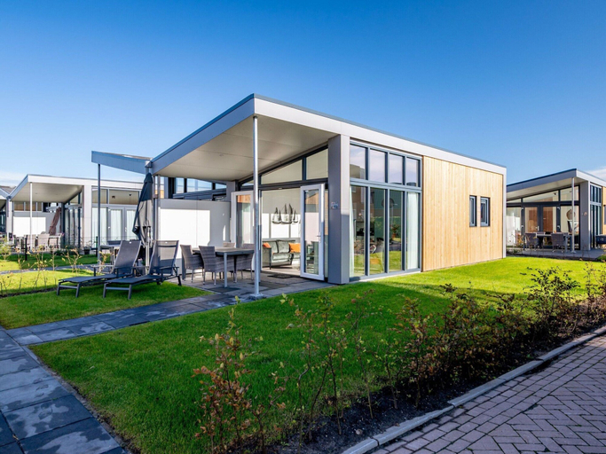 Exterior 2, Modern Chalet With Beautiful Terrace, in Friesland, Boarnsterhim