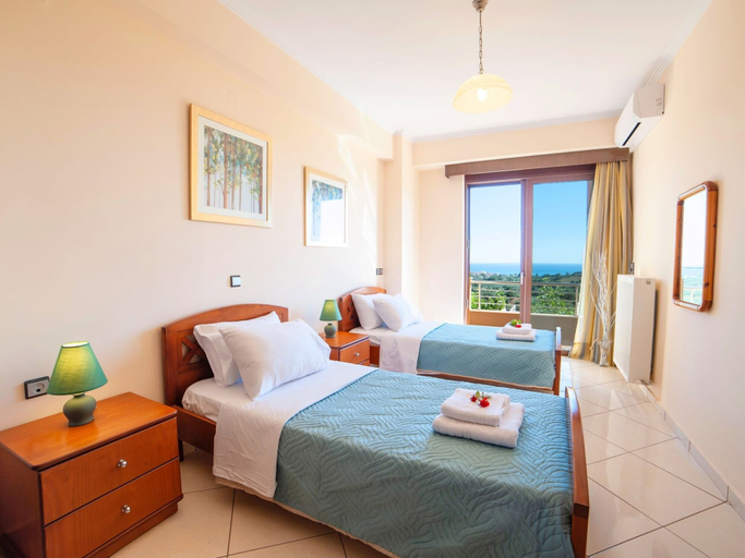 Bedroom, 3 Villas Next to Each Other with Pool & Sea View, Crete