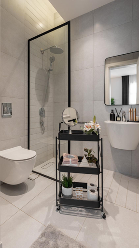 Bathroom, Modern 2BR with Gym & Pool | Hittin, Riyadh, Riyadh