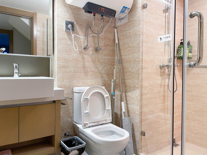 Bathroom 5, A小笨象｜横琴口岸附近｜708复式家庭3房3床公寓可住6人｜近长隆海洋世界｜带洗衣机烘干机, Zhuhai