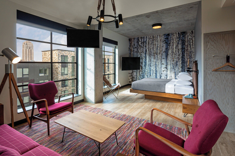 Bedroom 2, Moxy Minneapolis Downtown, Hennepin