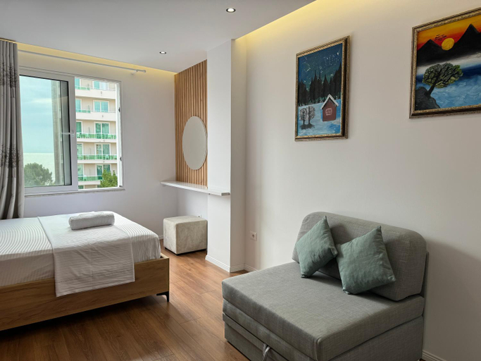 Bedroom 2, Blue Studio, Modern & Beachfront - by BETA Premium, Durrësit