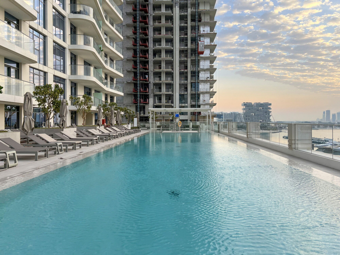 Exterior & Views, 2BR Emaar Beachfront Full Sea Skyline Views, Dubai