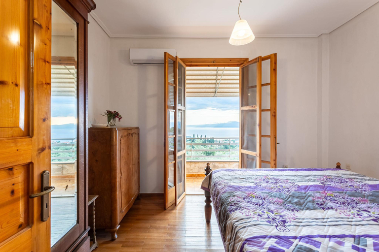 Bedroom 3, Spacious Cottage - Panoramic Sea   Mountain Views, Peloponnese