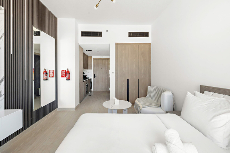 Bedroom 3, Chic Studio in new Residence With Pool Sauna gym, Dubai