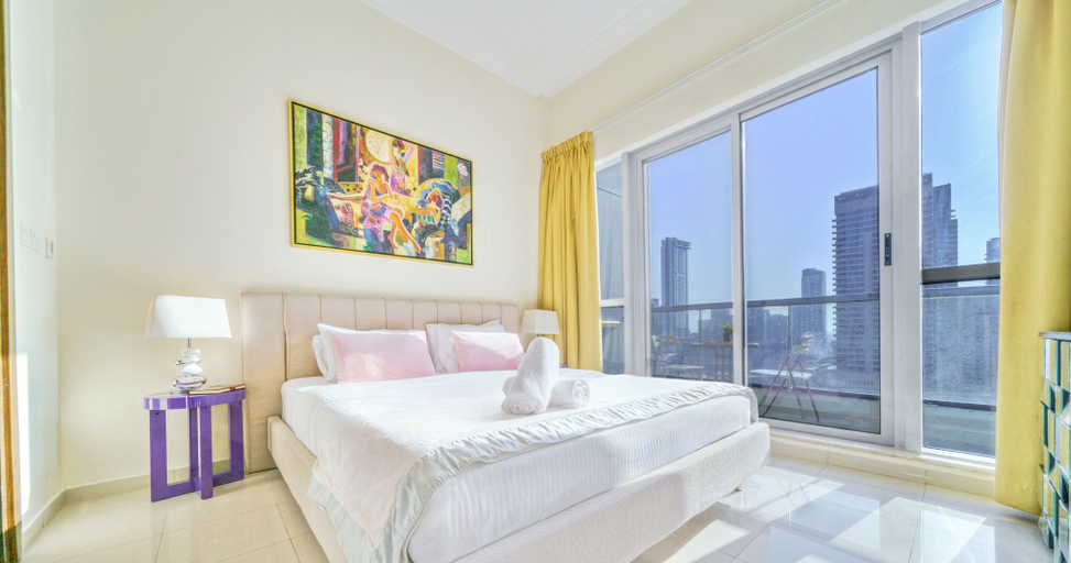 Bedroom 2, Contemporary One Bedroom with Full Marina View, Dubai