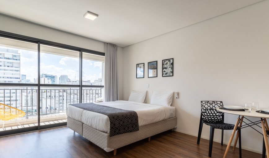 Bedroom 3, Setin Downtown Genebra by Viva - Apartamentos completos na Bela Vista com piscina, São Paulo