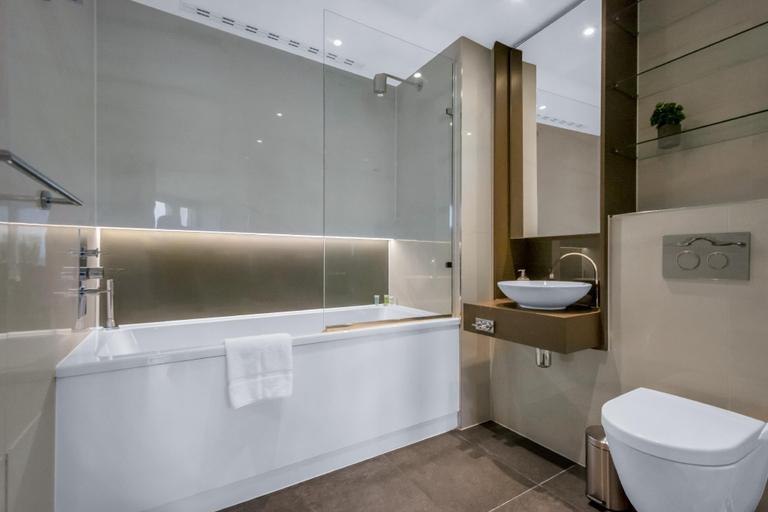 Bathroom 3, One Bedroom Elegant Apartments in Lexicon, London