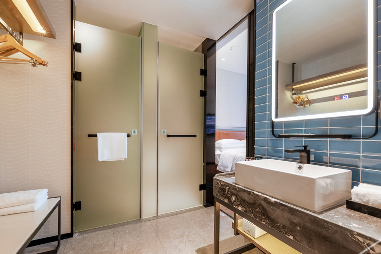 Bathroom 3, Echarm Hotel Huangshi North Station Tuanchengshan Wanda, Huangshi