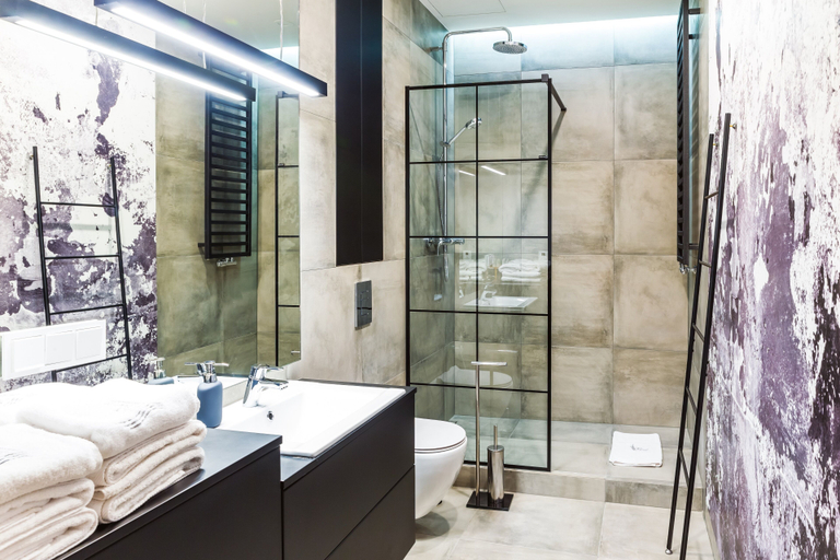 Bathroom 5, Sky Tower Apartments by Michał & Piotr, Środa Śląska