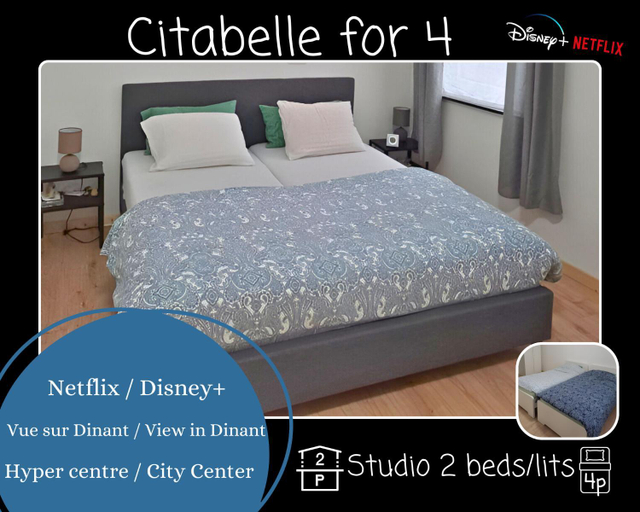Bedroom 4, O Reflets - Citabelle for 4 - Studio 2 rooms view "Citadelle", Namur