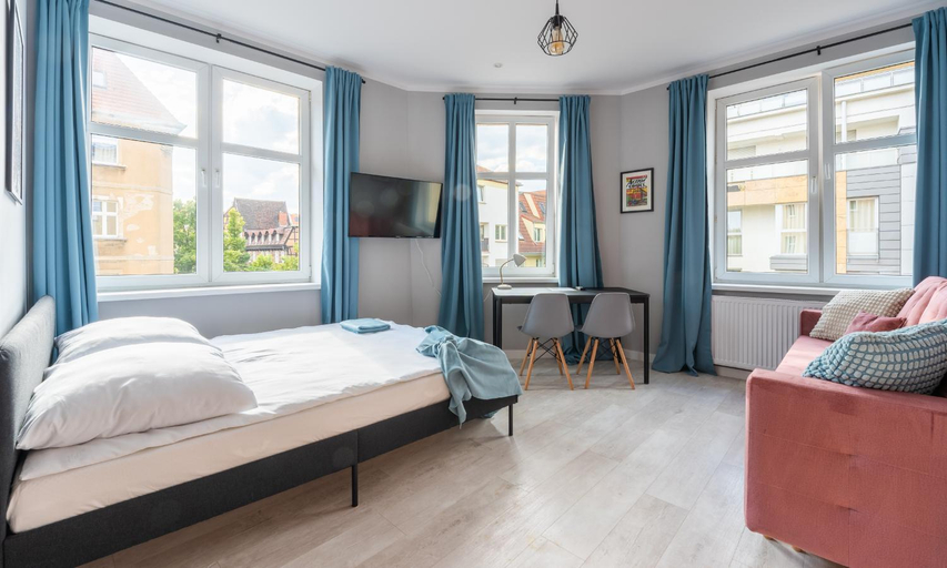 Bedroom, myNEST Apartments POPLINSKICH, Poznań City