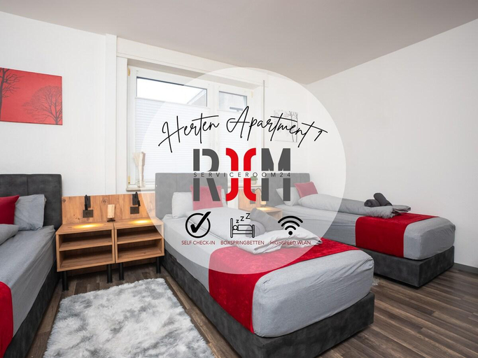 Bedroom 4, Serviceroom24 - Apartment 1 in Herten SmartTv|WLAN, Recklinghausen
